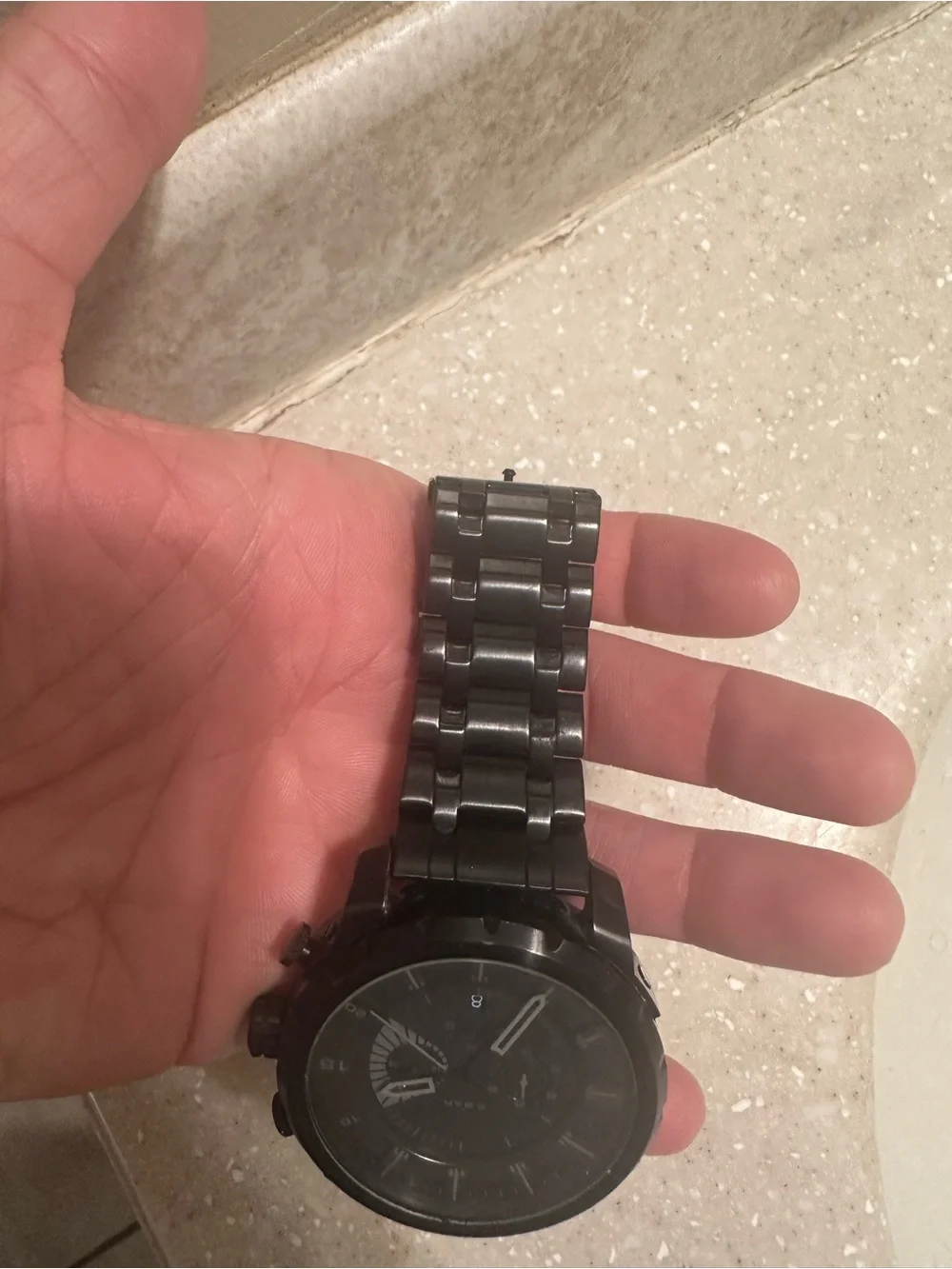 Diesel DZ4349 Analog Stainless Steel Black Dial Men's Stronghold 55 x 46mm Watch